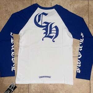Chrome Hearts Blue and White Raglan Shirt